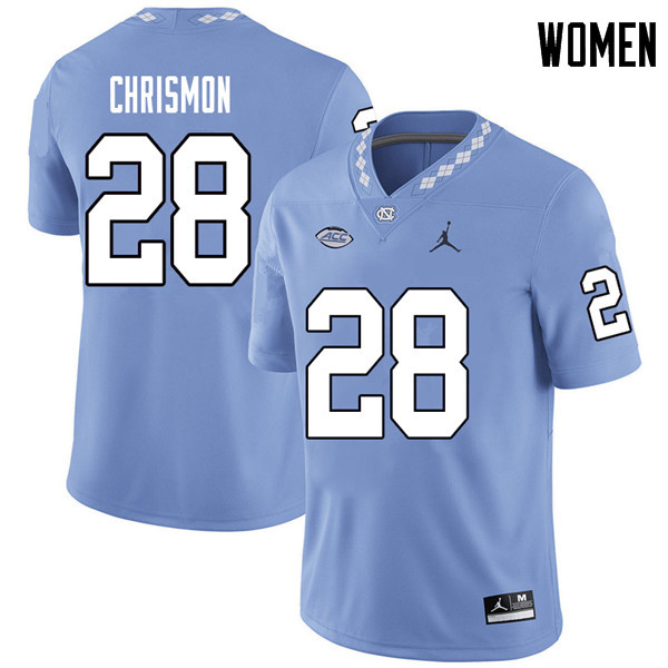 Jordan Brand Women #28 Austin Chrismon North Carolina Tar Heels College Football Jerseys Sale-Caroli